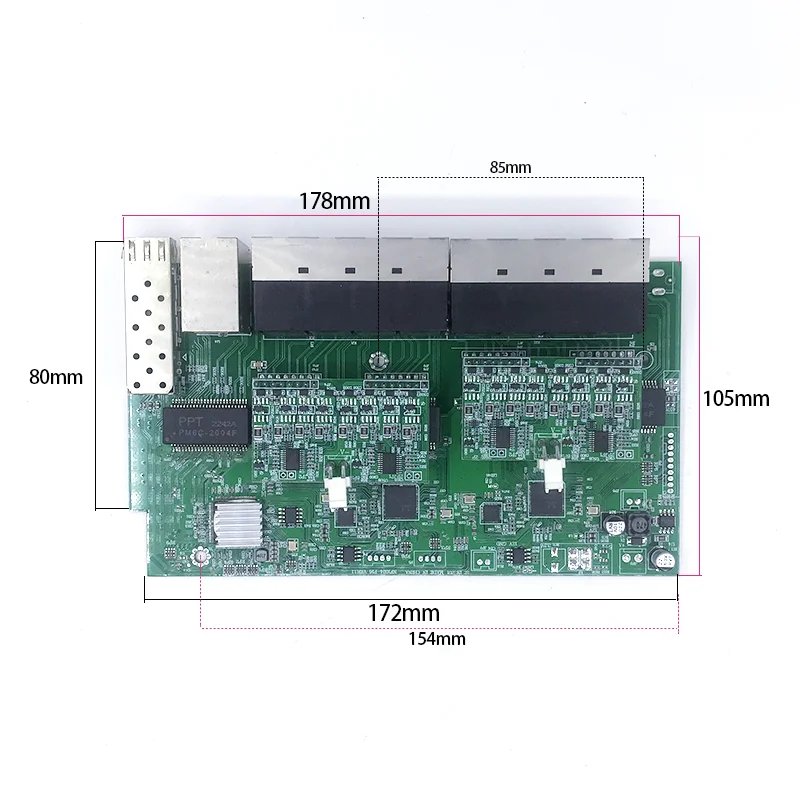 16ポート100/250 m poe 48v (300w-802 w) 1000.3at/afスイッチ、1000mアップリンクnvrポート、1 sfp m