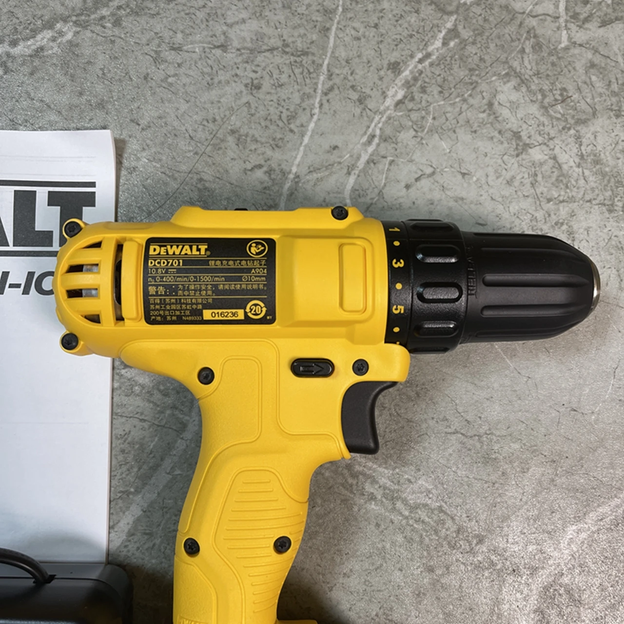 Imagem -06 - Dewalt-furadeira Elétrica de Lítio para Casa Velocidade Variável Broca Manual Recarregável Potência Multifuncional Dcd701 10.8v 12v 24n.m