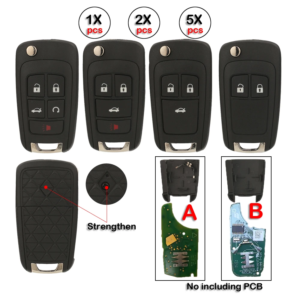 jingyuqin 2/3/4/5  Remote Key Shell Case Cover For OPEL VAUXHALL Insignia Astra Zafira For Chevrolet Cruze For Buick modified