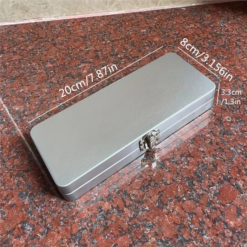 Classic Metal Storage Box with Lid - Durable Flip Top Rectangular Organizer for Bills, Cosmetics, And Stationery