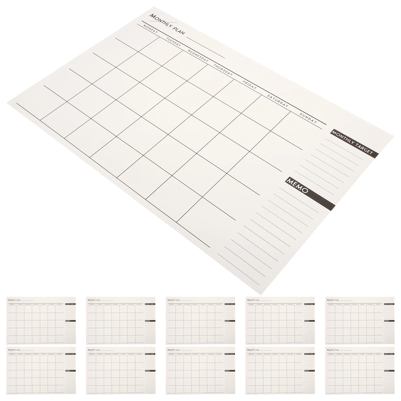 

12 Pcs Time Management Memo Schedule Desk Calendar Weekly List Pad to Do Notepad Monthly The Work