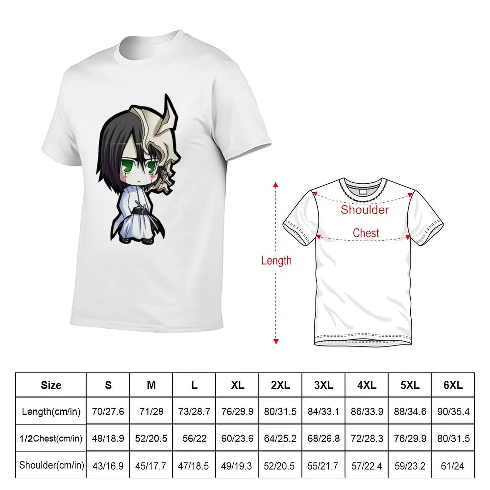 CHIBI caricatura Ulquiorra T-Shirt oversizeds boys whites mens graphic t-shirts anime