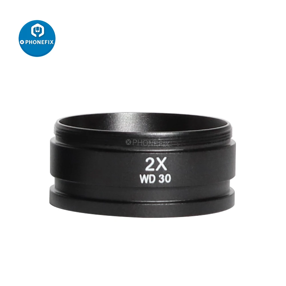 WD165 0.5X 0.7X 2.0X Auxiliary Objectives Glass Lens Barlow Lens For Zoom Stereo Microscopio Camera Microscope Parts Accessoires