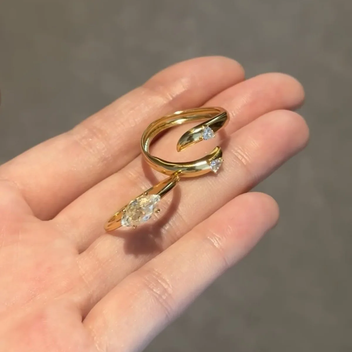 S925 Sterling Silver Ring Unique Personality Two Wide Version Horse Eye Diamond Ring For Women Fashion Jewelry Gift