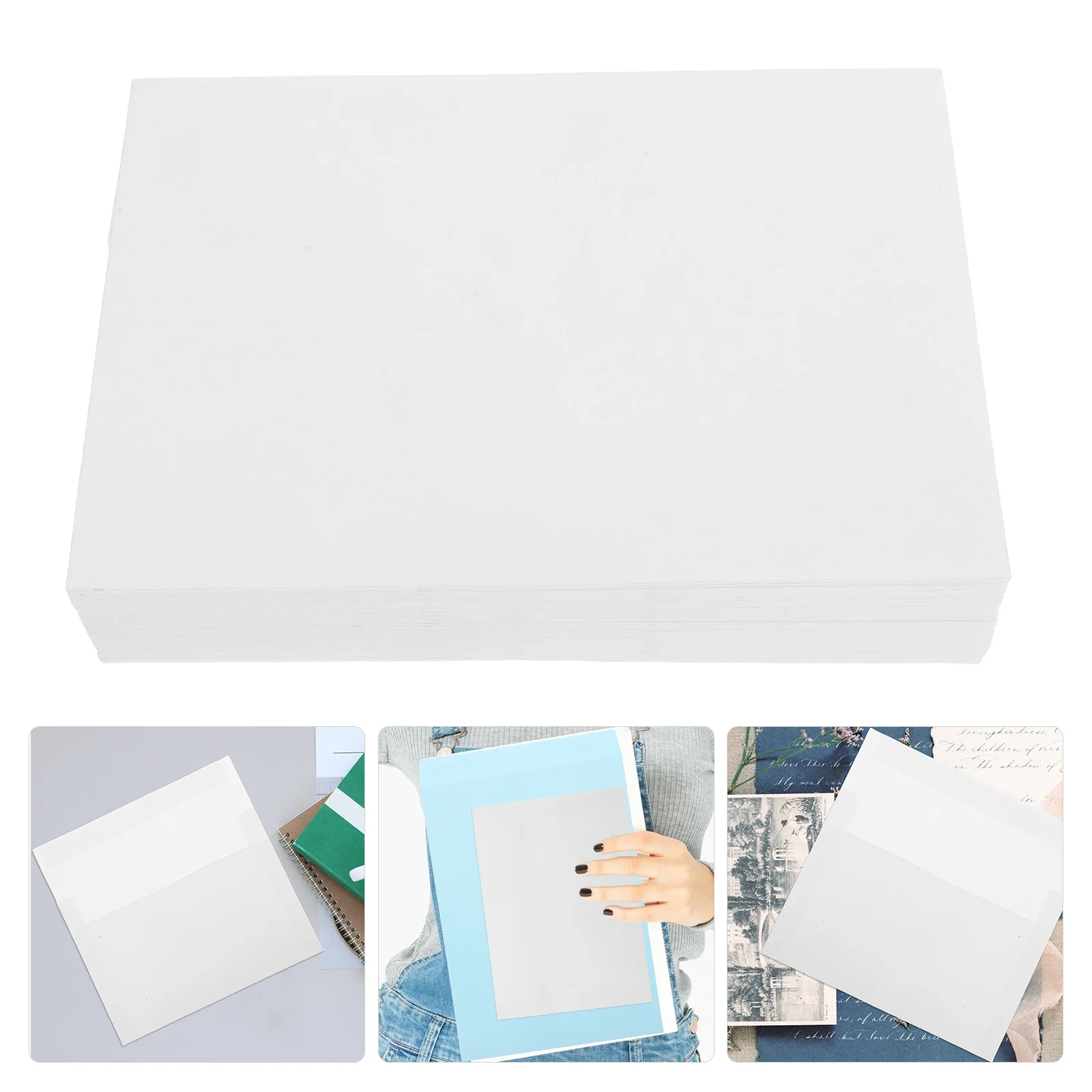50Pcs Self Seal White Envelopes Blank A7 Size Wedding Invitation Holiday Card Mailing Party Envelopes Document Envelope