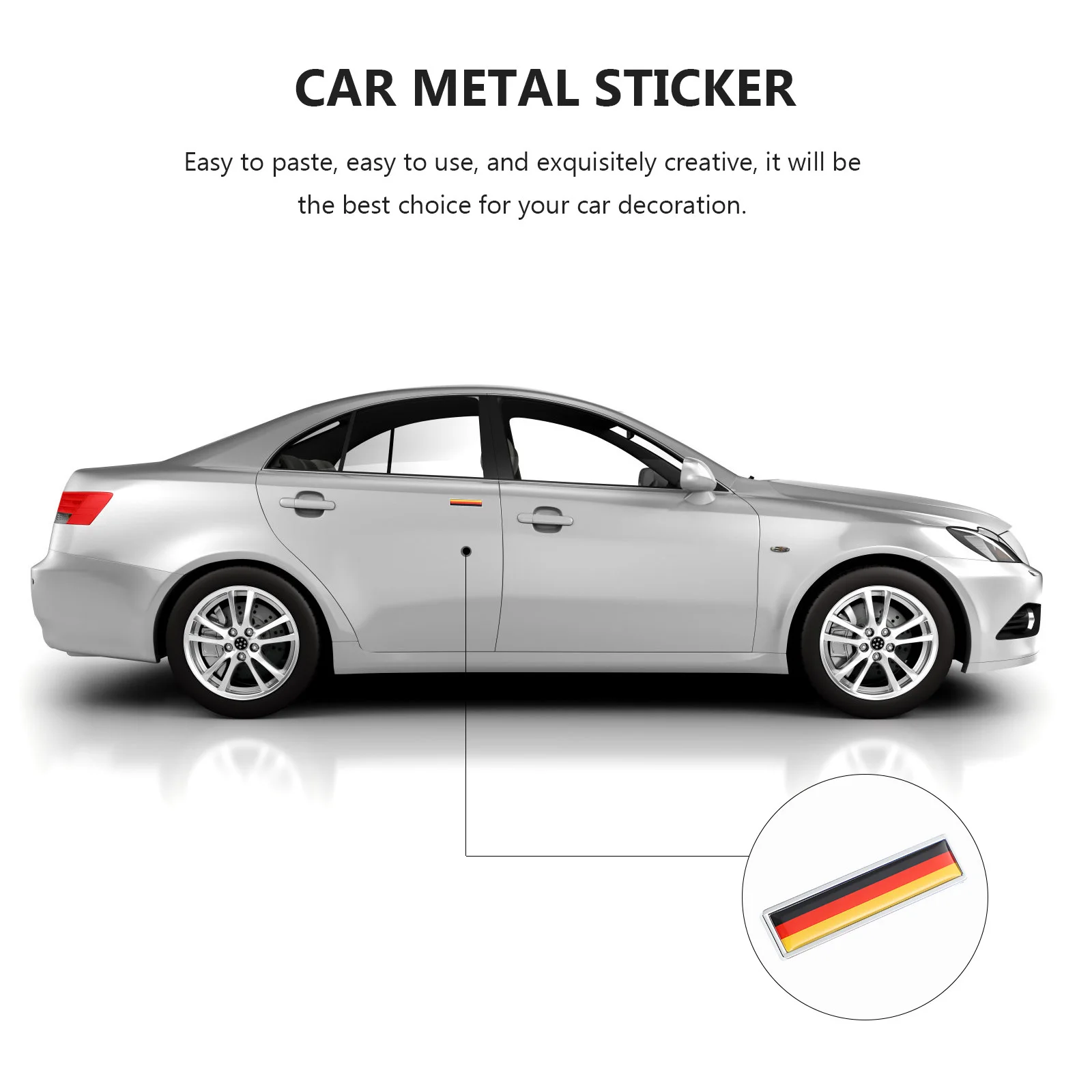 

2Pcs Car Body Sticker Metal Decal Nation Flag Theme Exquisite Creative Best Choice for Decoration Car Metal Sticker