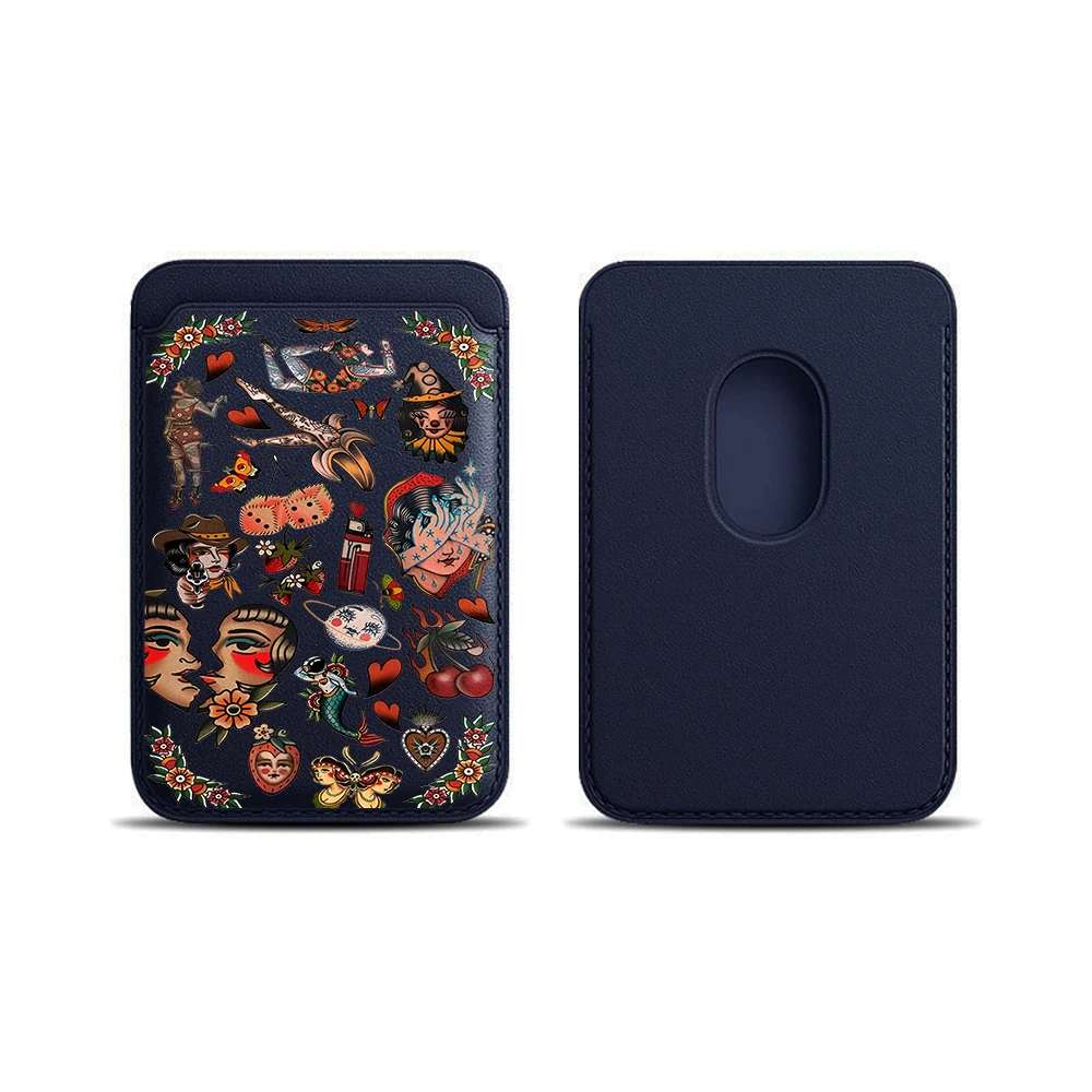 Retro Cowgirl INS Leder-Kartenetui Handyhülle Kartenhalter Geeignet für alle iPhone-Hüllen Magsafe Magnetische Karten-Handy-Rückentasche – Detail 15