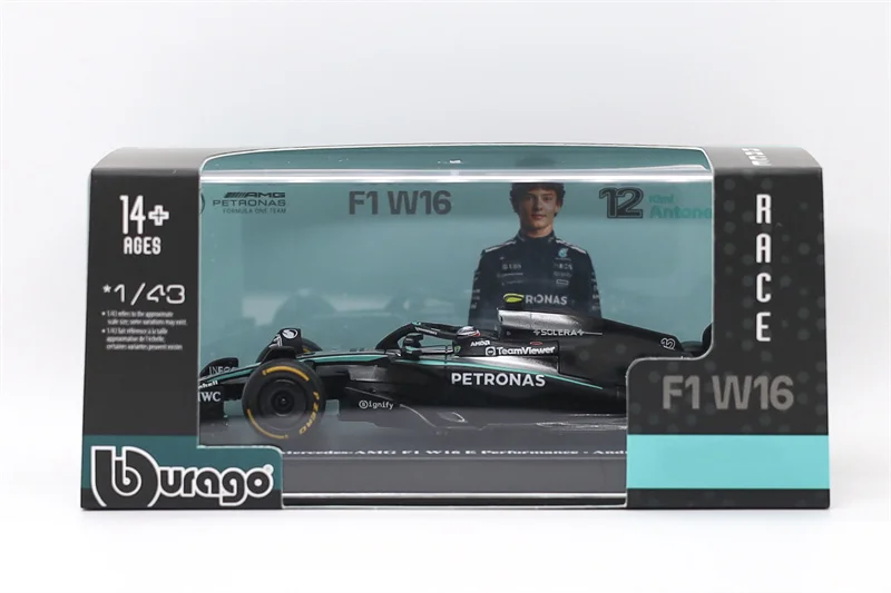 Bburago 1:43 W16 E Performance com Capacete Modelo de Carro GP da Austrália 2025