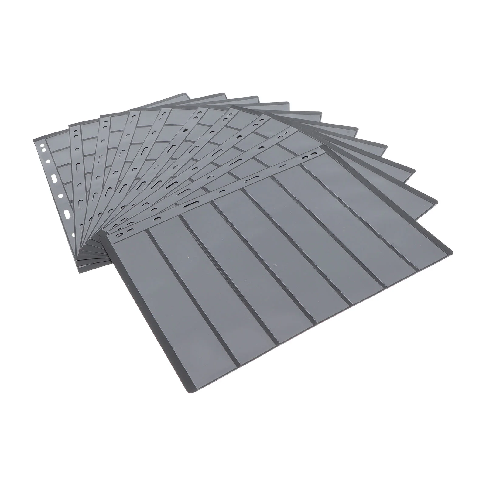 10-teiliges Sammelalbum, Kunststoffseiten, Münzhalter, transparent, wiederverwendbar, sieben Reihen, Münzhalter, Aufbewahrung, Bastler, Geschenk