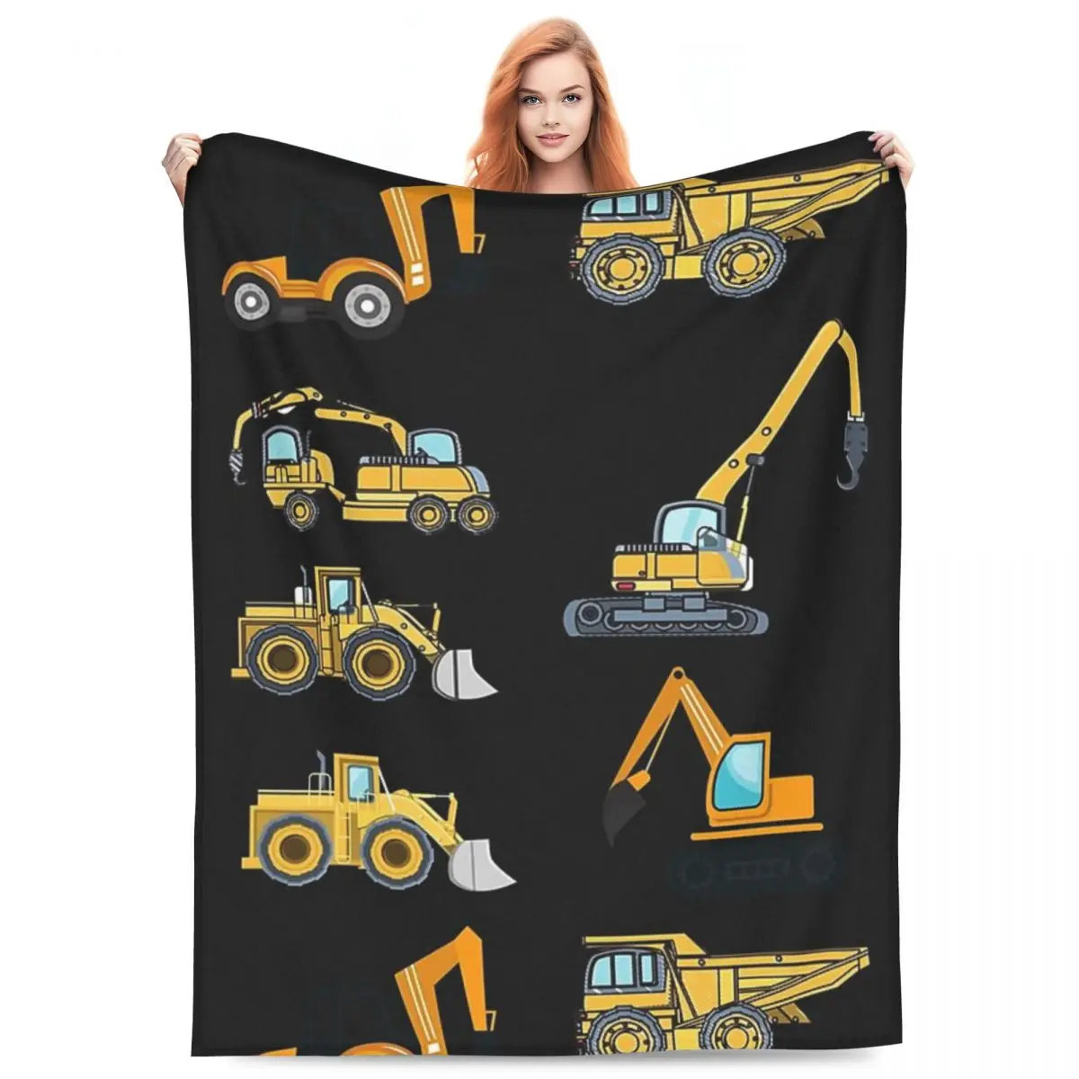 

Construction Truck Excavator Blankets Fleece Sofa Lightweight Throw Blankets for Couch Bedding Outdoor Throws Bedspread Quilt
