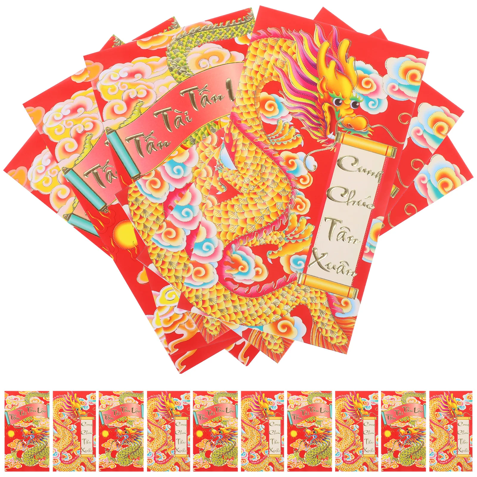 

30 Pcs 2024 Dragon Red Envelopes New Year Packets Spring Festival Paper Envelope For Cash Chinese Style Lucky Money Bag