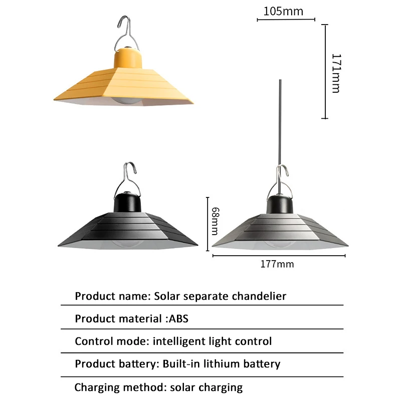 Imagem -02 - Luzes Solares do Pendente com Controle Remoto para o Jardim Lâmpada Led ao ar Livre Impermeável Linha de 3m Cabeça Dupla Ip65