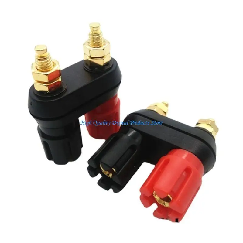 U2JE 1PC Banana Plugs Couple Terminals Red Black Connector Amplifier Terminal Binding Post Banana Speaker Plug