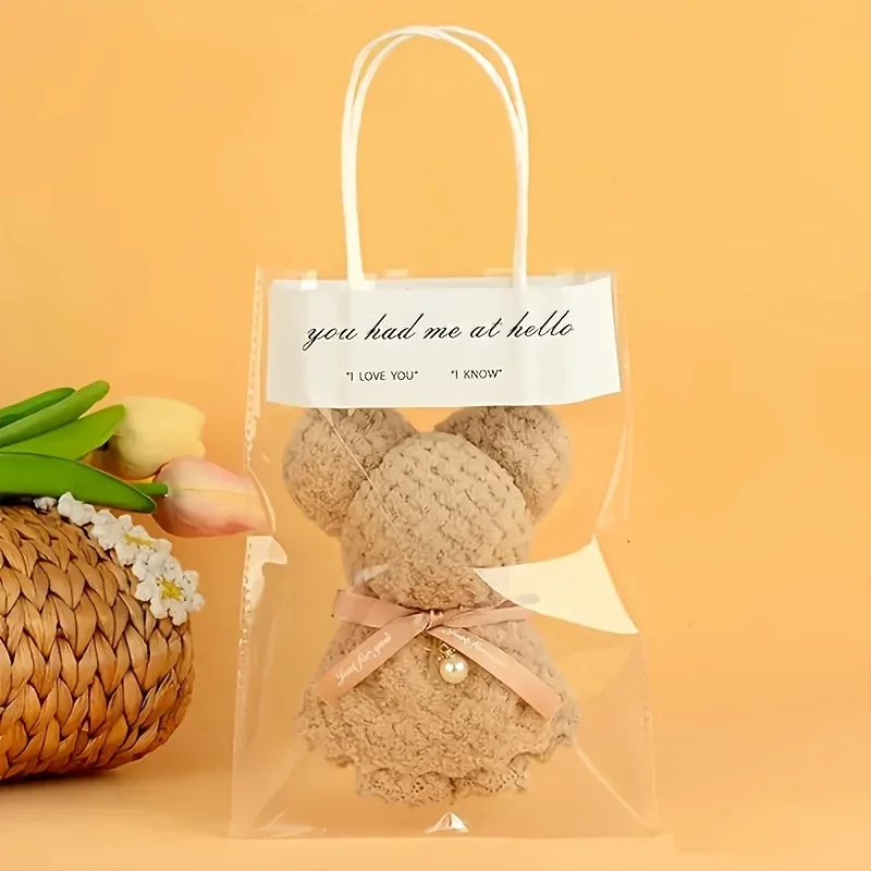 مجموعة هدايا مناشف الدب اللطيفة مكونة من 10 قطع، مزودة بحقيبة حمل شفافة وهدايا تذكارية مناسبة لمختلف مشاركة العطلات #5