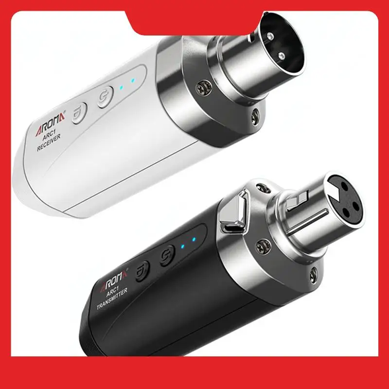 AROMA ARC1 5.8GHZ Wireless Microphone System 4 Channels 35M Effective Range XLR Connection Rechargeable Transmitter Receiver