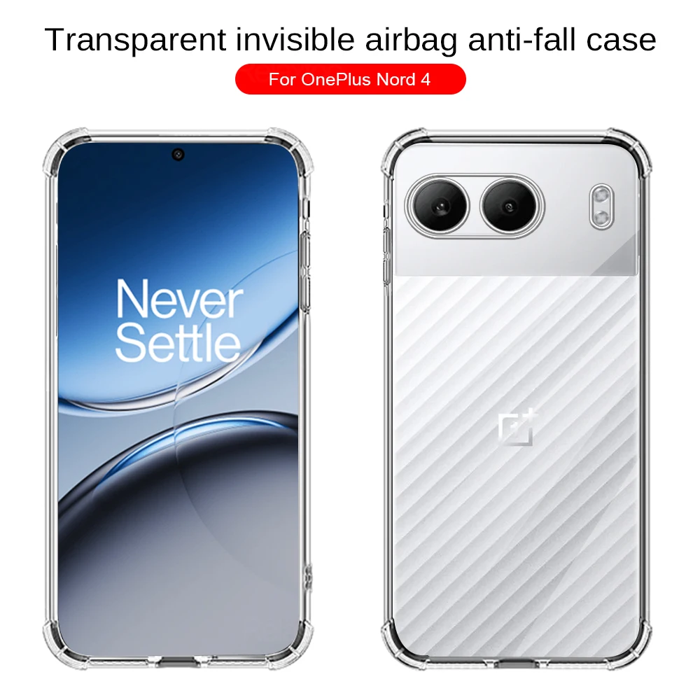 Clear Phone Case For OnePlus Nord 4 2024 6.74 inches Soft TPU Protective Shell One Plus 1+ Nord4 1+Nord4 Shockproof Back Cover