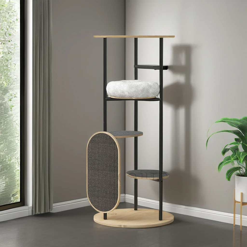 

# Large Cute Luxury Cheap Cat Tower With Hammock High Quality Wood Free Standing OEM For Cats