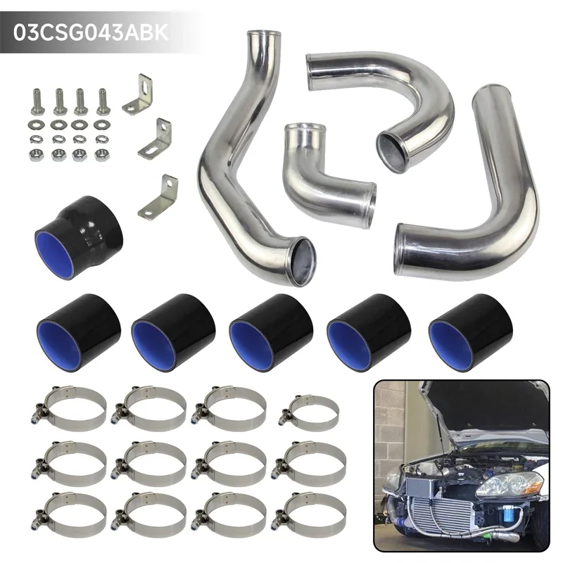 For Toyota Front Mount Intercooler Piping Hose Kit Chaser MARK II JZX110 1JZ-GTE 2.5L Torbo Engine 2000-2004 Aluminum