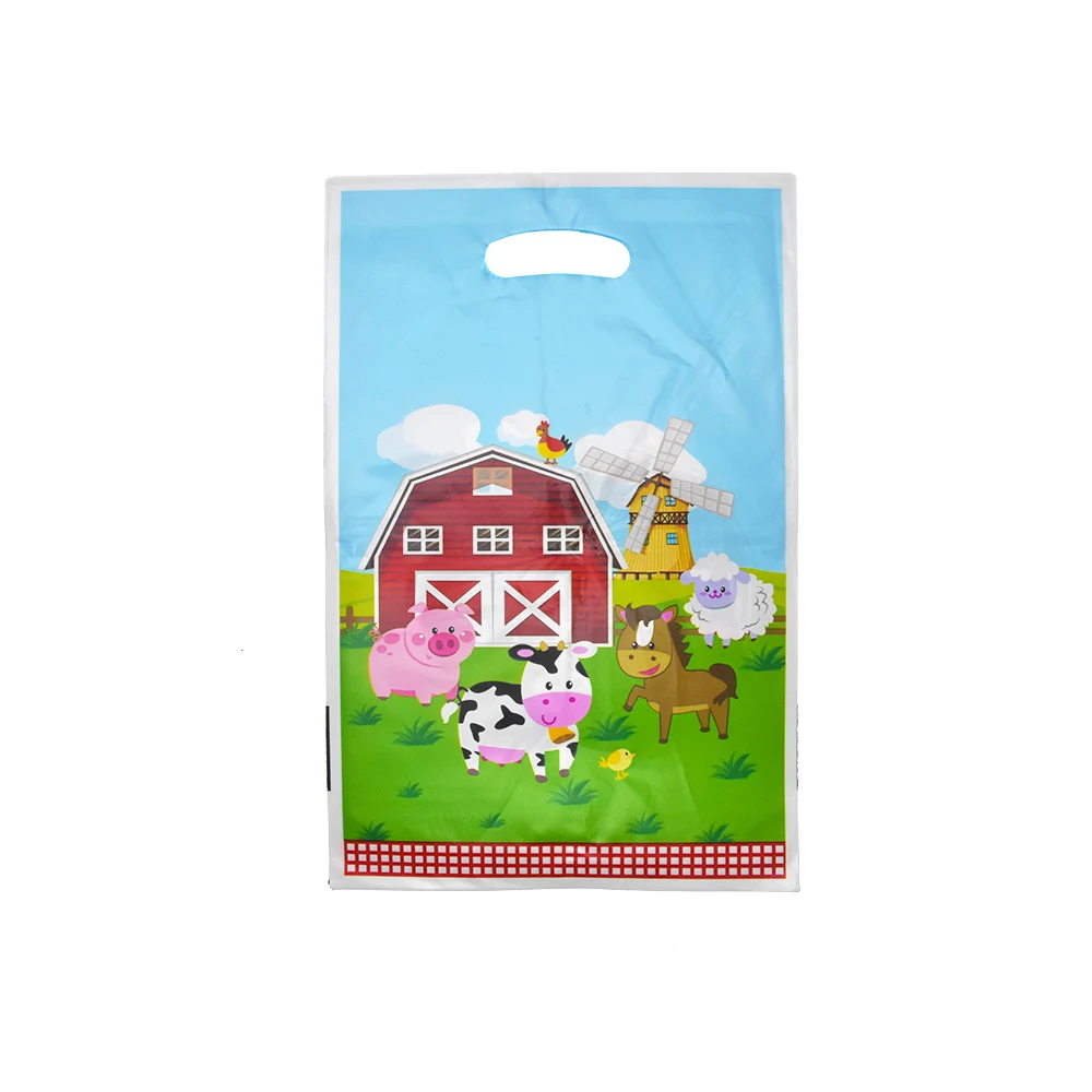 Farm Animals Party Favor Goodie Treat Bags Cow Chick Barnyard Animals Snack Candy Bag for Birthday Party Decorations Supplies