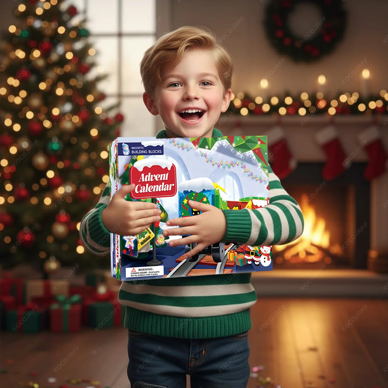 adventskalender kerst magnetische bouwsteen speelgoedset, educatieve puzzelspel geschenkdoos voor kinderen, geschikt voor verjaardagen,
