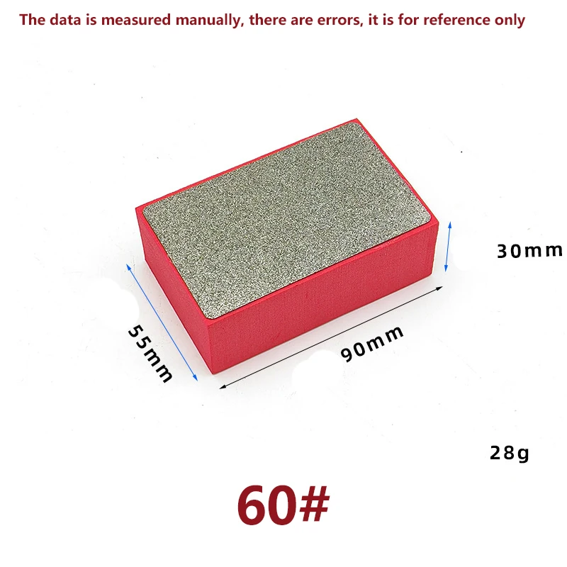 60/100/200/400 Diamond Hand Polishing Pad 90x55mm Tile Glass Abrasive Grinding Block Stone Marble Ceramic Sanding Disc