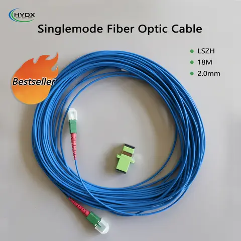 광학 패치 코드 케이블 SC/APC-SC/APC 18M 2.0mm 단순 모드 실내 케이블 FTTH/ODF/네트워크 케이블 Fibra Optica 고품질