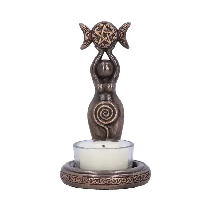 Resin Candle Holder Light Handicraft Ornaments Home Decoration Garden Study Candlestick Decor Accessories Figurines Miniatures