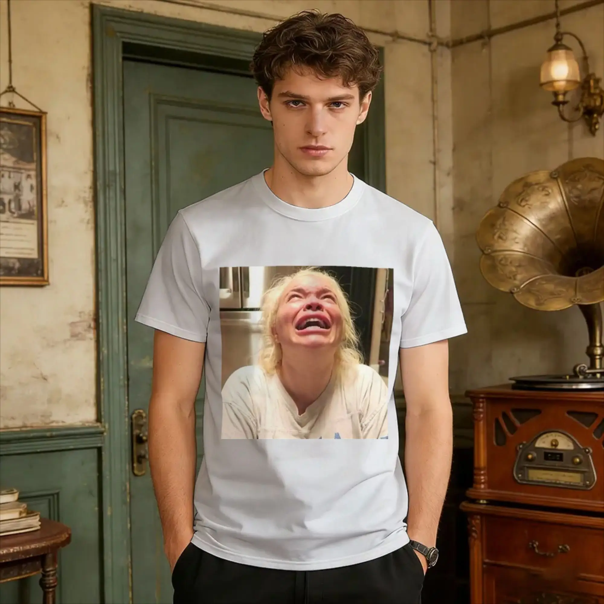 Men's T-Shirt  Trisha Paytas Crying  T Shirts Hip Hop  Summer Tee Shirt Streetwear 100 Cotton Clothing Gift
