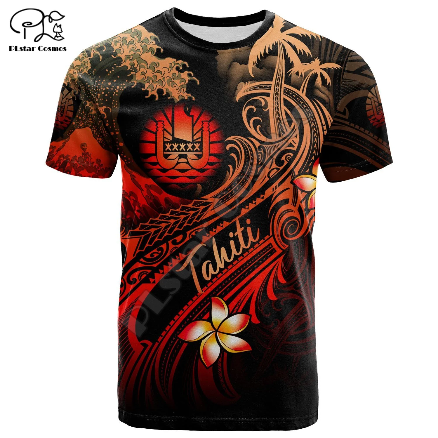 New Fashion French Polynesia Tahiti Country Tribal Flag Culture Retro 3D Printing Color Summer Short Sleeve T-Shirt B1