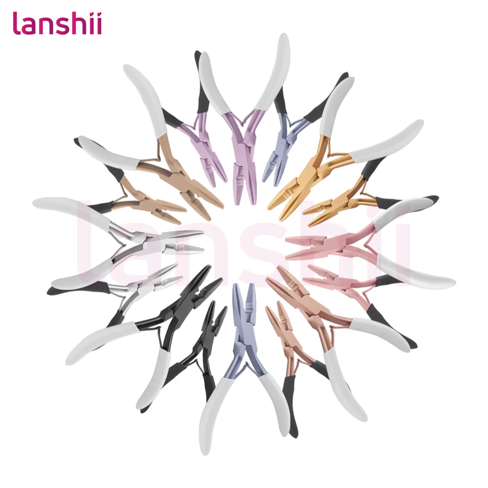 Lanshii Professional Nano/Micro Bead Hair Extension Pliers – Precision Crimp & Release Tool for Bead and I-Tip Applications