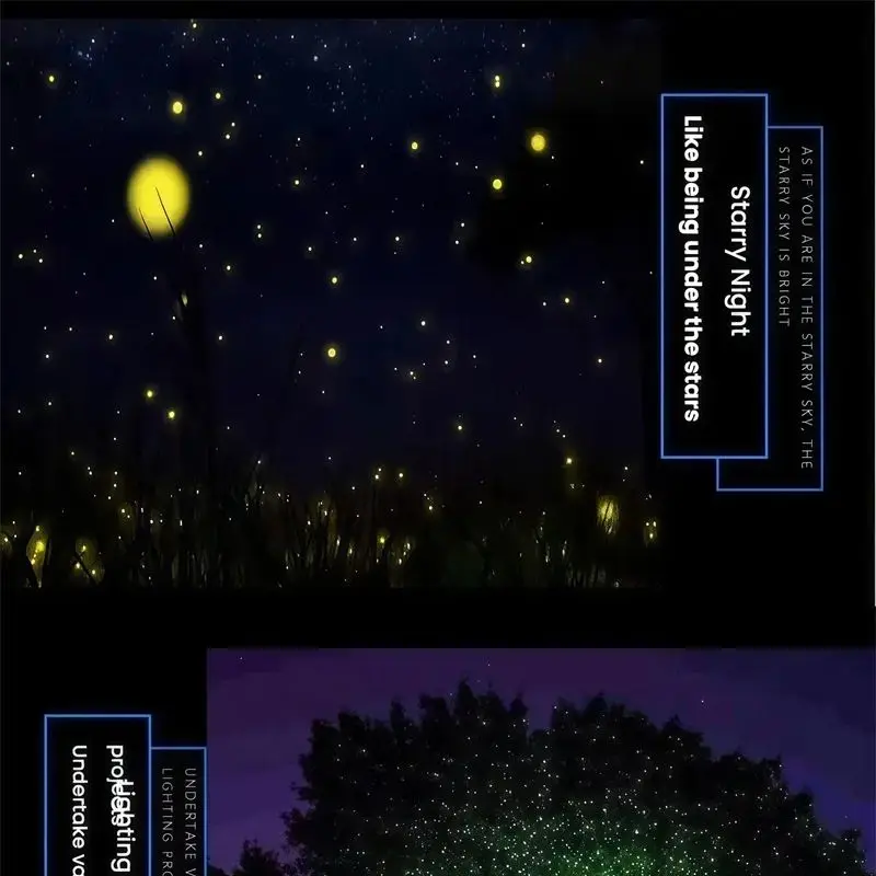 Dynamic Firefly Projection Light Starry Night Light Outdoor IP65 Waterproof Ambient Light Park Scenic Spot Lighting 20W Led Yard