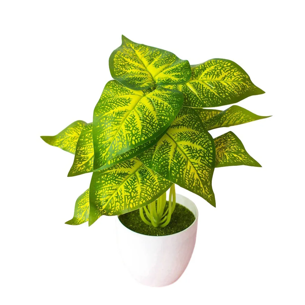 

Garden Decor Potted Plant Home Room Table Decoration Plastic Yellow Green Highly Realistic Home Décor 26cmX 24cm Artificial