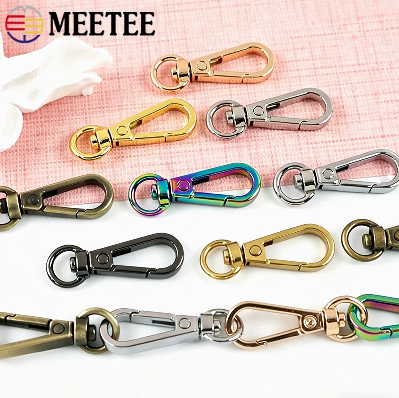 

10Pcs 8mm Metal Buckle Bag Strap Connect Clasp Belt Buckles for Keychain Spring Hook Small Carabiner Clasps Sewing Accessories