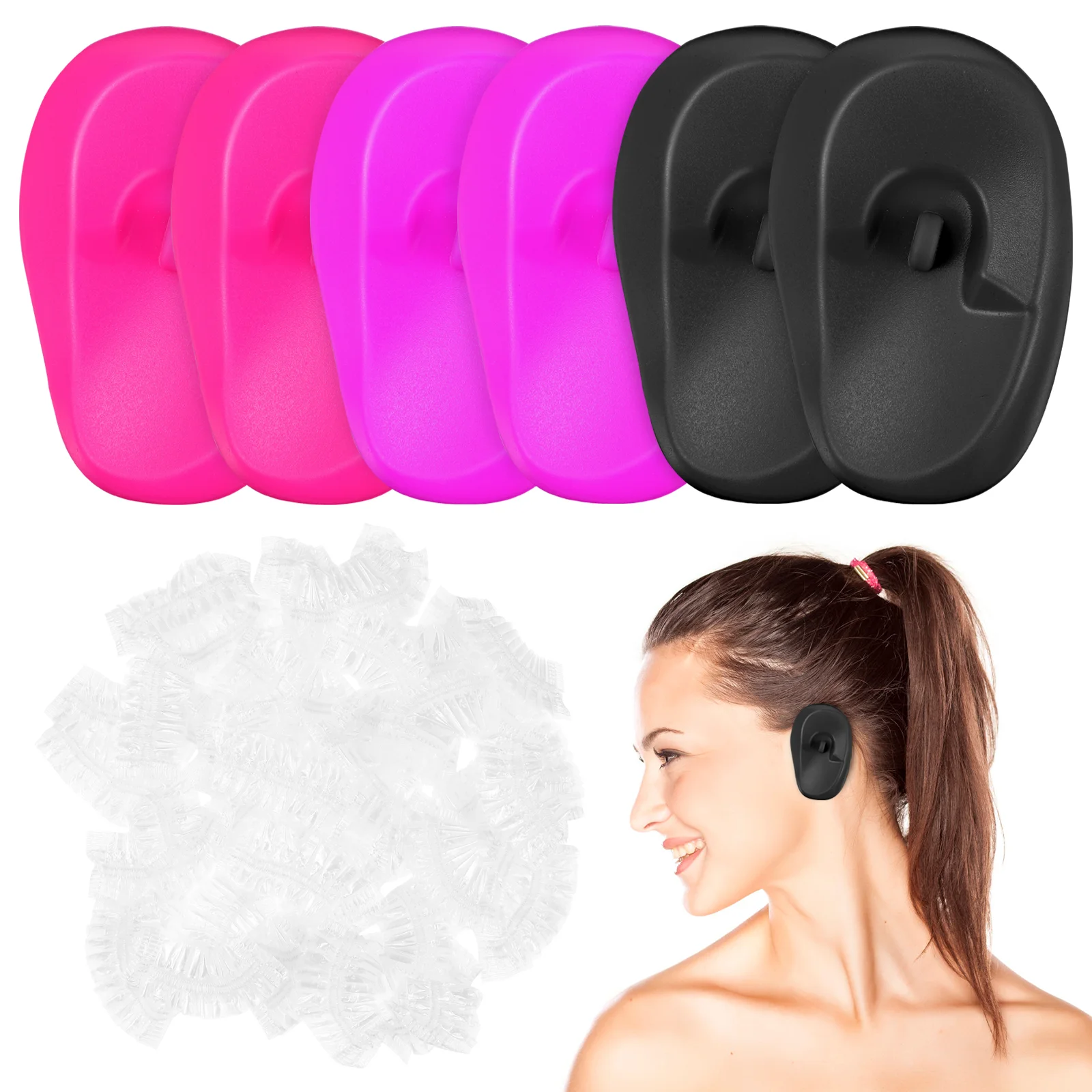 

206 Pcs Ear Muffs for Men Hairdressing Protectors Bath Water Proof Caps Dye Man