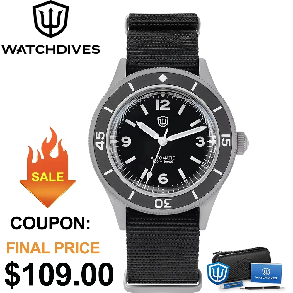 Watchdives 40 mm herenhorloge Vintage 50-fathoms NH35 NH38 automatisch uurwerk duikhorloges saffierbel 300M horlogebestendig horloge