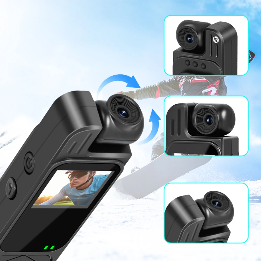 Mini Body Camera 1080P HD Sports CameraRotatable Night Vision Digital Video Recorder 1.3inch Bodycam Police Camera