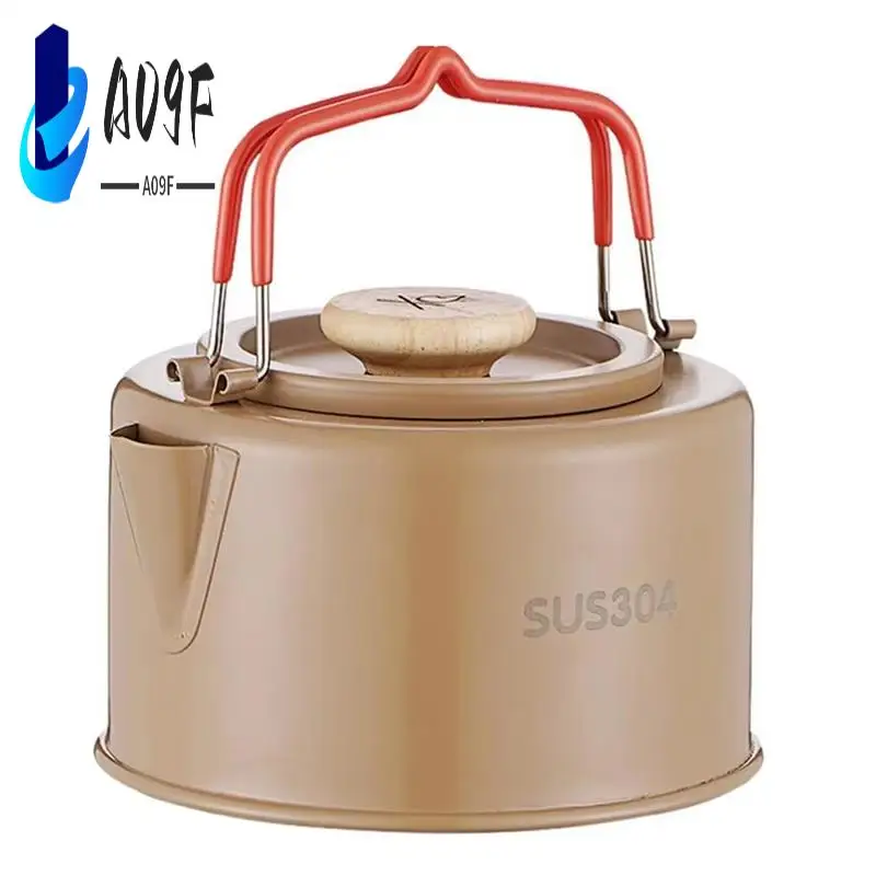 

A09F-1100Ml Portable Camping Kettle - Heat-Resistant Handle, Ideal For Tea & Coffee, Camping Water Boiler
