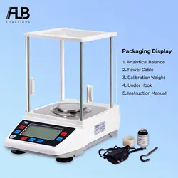 Analytical Balance High Precision 0.0001g,0.1mg Accuracy Digital Electronic Lab Scale Round Tray with Calibration 100g/200g/300g