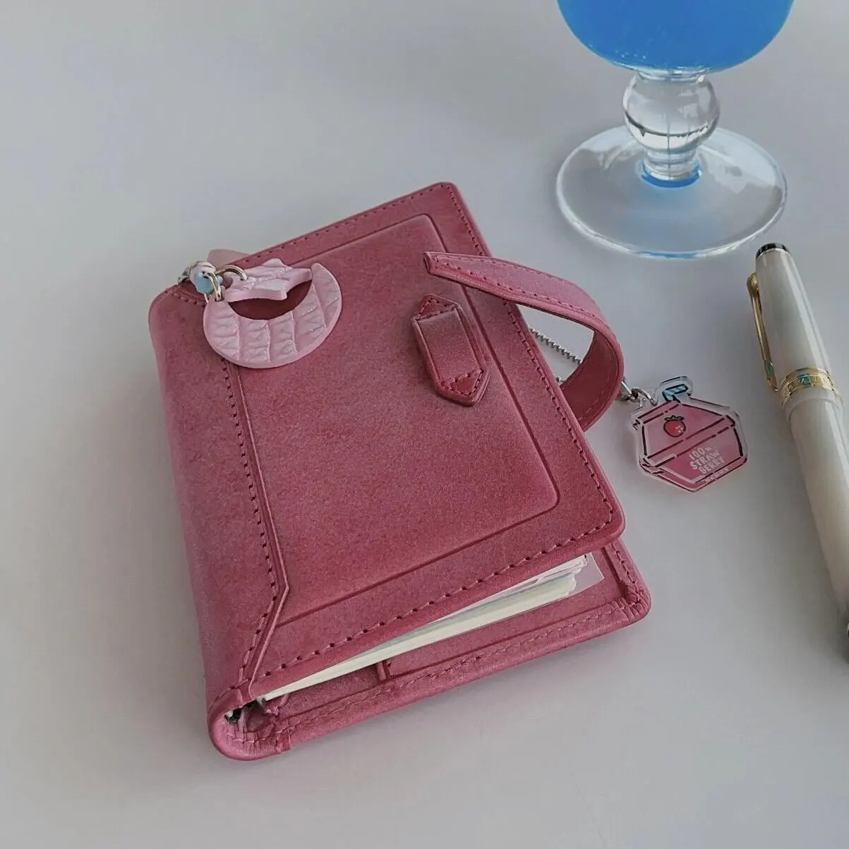 M5 Pink Planner High-Value Handmade Leather Loose-Leaf Notebook Office Stationery