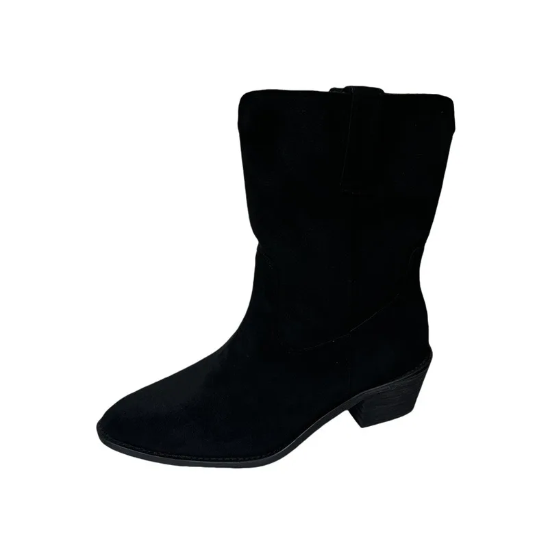

Classic Vintage Women's Nude Boots 2026 New Suede Booties Designer Western Style Women's Shoes Comfortable and Economical 35-40