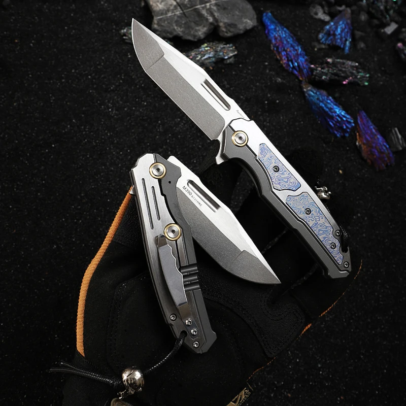 VNLA Austria M390 Powder Steel Sharp Fruit Folding Knife Outdoor Camping Hiking Tactics Hunting Survival EDC Pocket Clip Knife