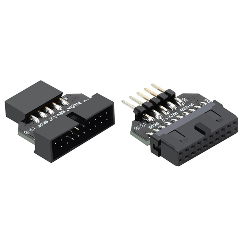 

Internal Motherboard USB 3.0 19pin to USB 2.0 9pin Conversion Adapter 9-Pin to 19-Pin Panel Plug-in Connector for Desktop PC