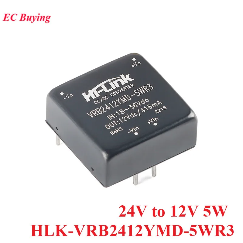 5W DC DC 24V to 12V 416mA HLK-5D2412 HLK-VRB2412YMD-5WR3 DC-DC Isolated Non Regulated Converter Power Supply Module