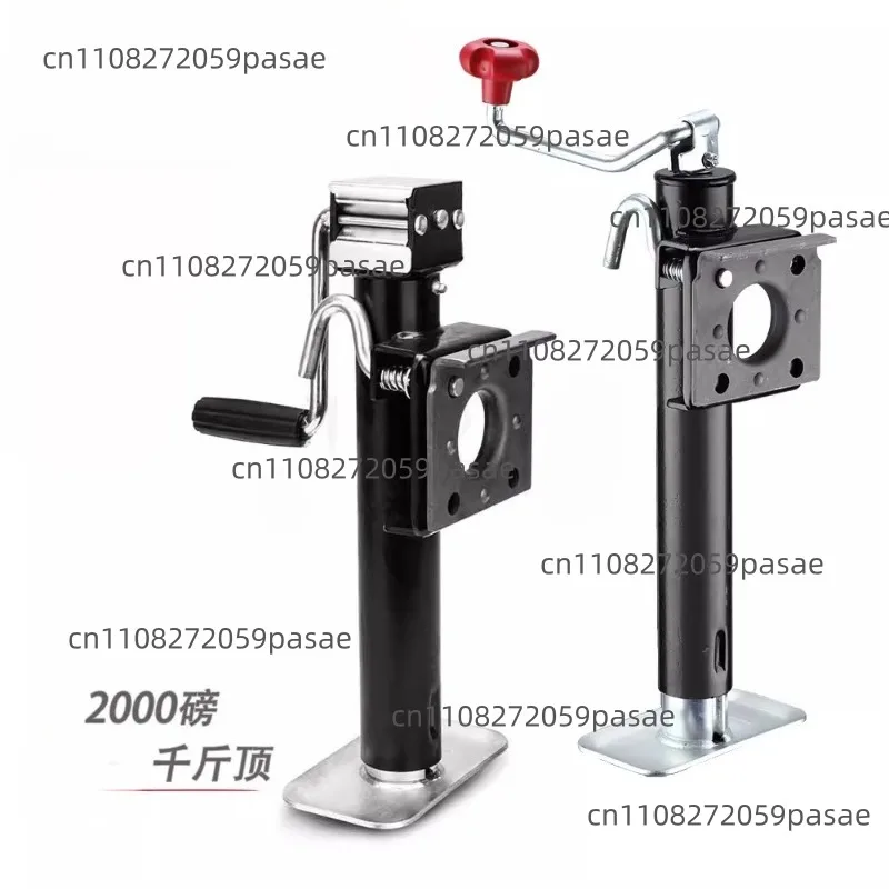 Hand-Crank Flat-Base Trailer Jack with Support Legs for RV Parking Accessories