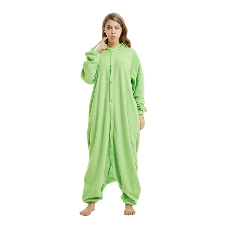 

Green Monsters Kigurumi Adult Onesie Cartoon Pajama Animal Halloween Party Jumpsuits Hooded Pyjamas Cosplay Costumes Props Suit