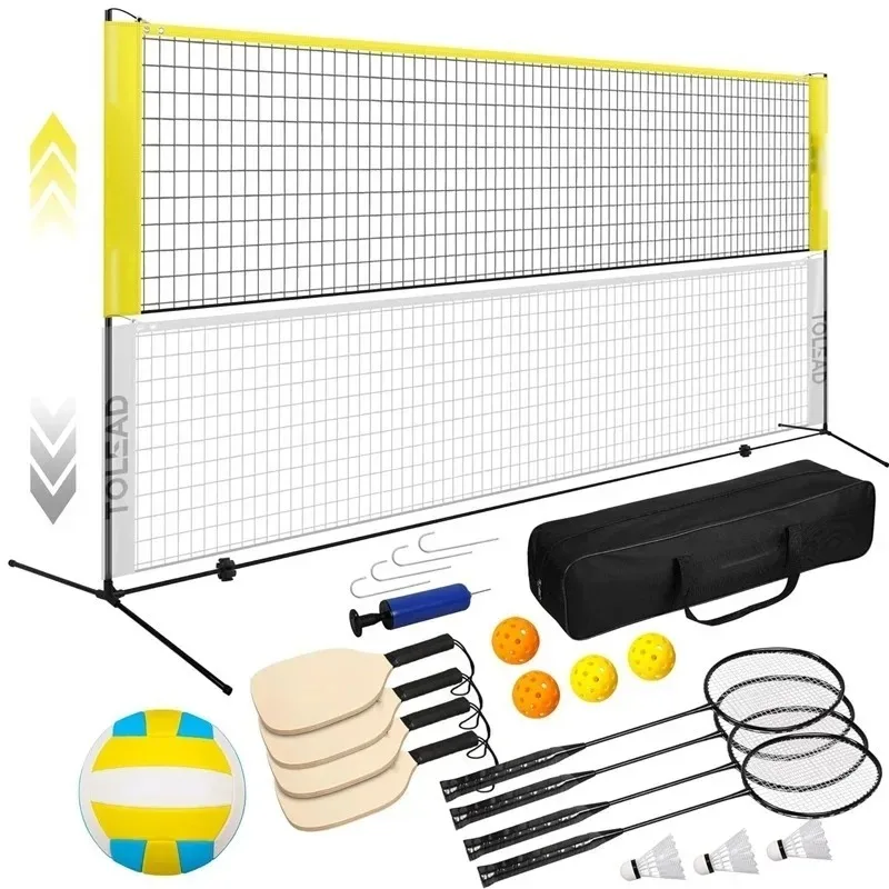 

Набор кимчи и сетки для бадминтона, портативный набор волейбольных сеток на заднем дворе, игровой набор для занятий спортом на открытом воздухе, ракетка для бадминтона.