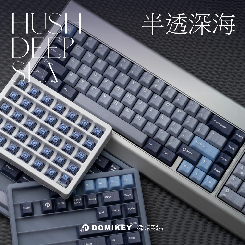 Domikey Keycap Hush Cherry Profile Abs Doubleshot Semi retroiluminado Keycap Poker 87 Xd68 Bm60 accesorios personalizados para Pc Gamer