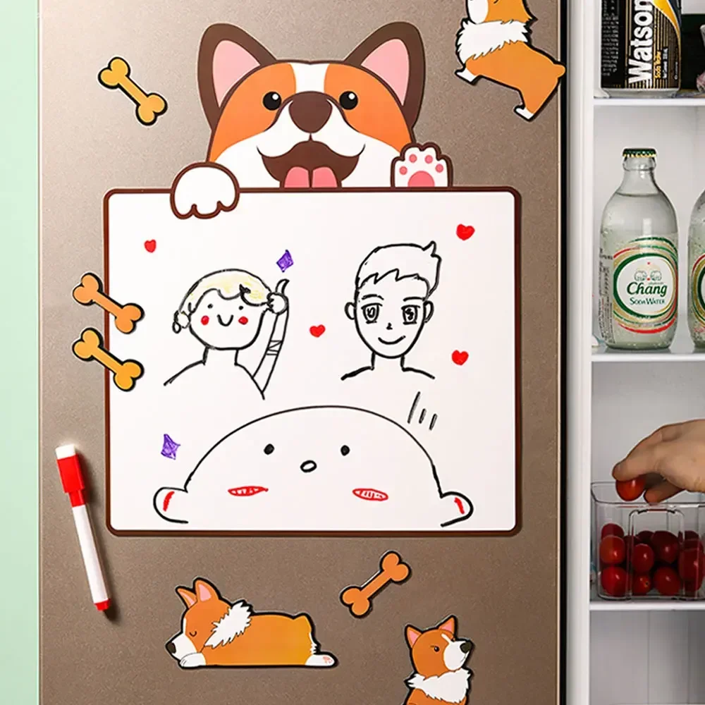 Refrigerator Sticker Message Board Erasable Dog Whiteboard Magnet Personality Creative Home Decoration