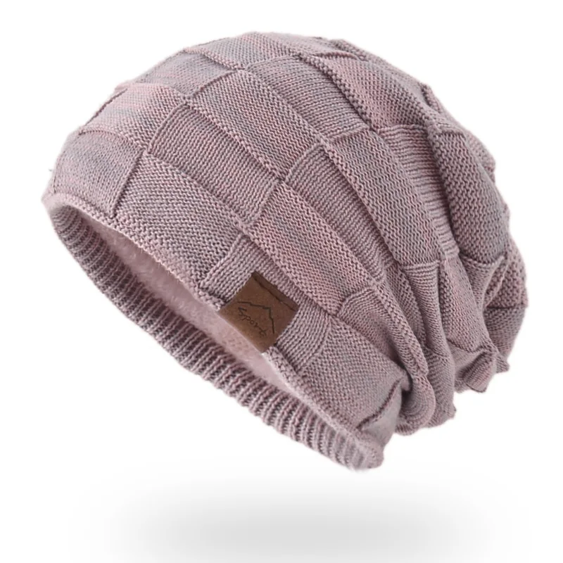 Czapka zimowa ciepła Plus Size na zewnątrz dzianinowa czapka męska damska wełniana czapka z pomponem Casual Stretch szydełkowa czapka czapka beanie dla kobiet mężczyzn