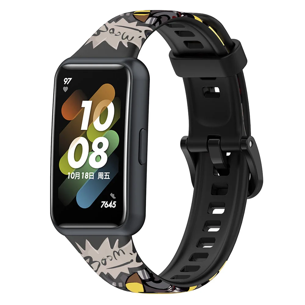 Printed TPU Wristband Strap For Huawei Band 7 Bracelet Watchband Accessories